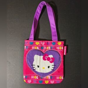 Sanrio Hello Kitty Pink and Purple Heart Tote 7.5" x 7.5"